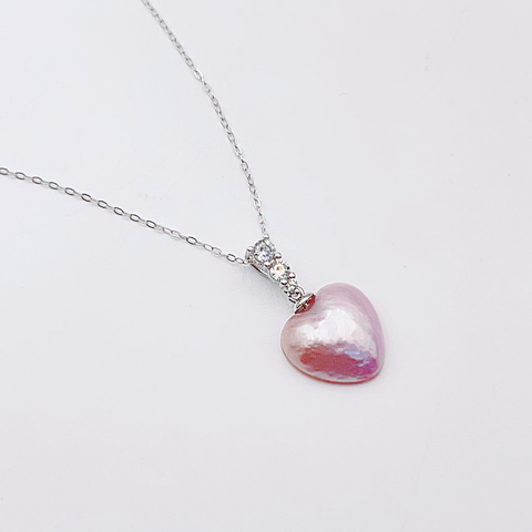 CICIDC Natural Pink Seawater Mabei Necklace