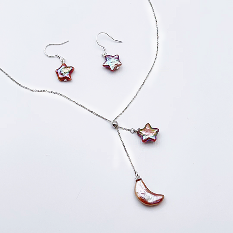 CICIDC Natural Baroque Star Moon Pearl Set