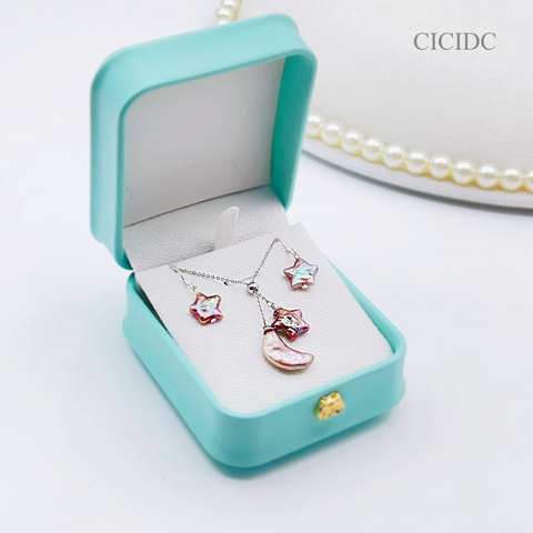 CICIDC Natural Baroque Star Moon Pearl Set