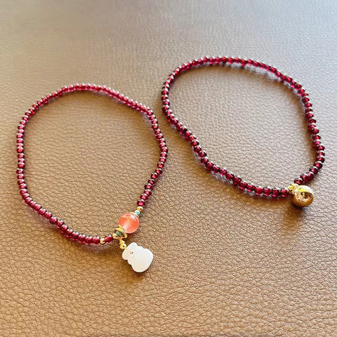 Cute Garnet Beautiful Anklelets with Wallet/Ball Charm