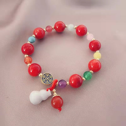 Cute Jade Bracelets with Hulu Charm