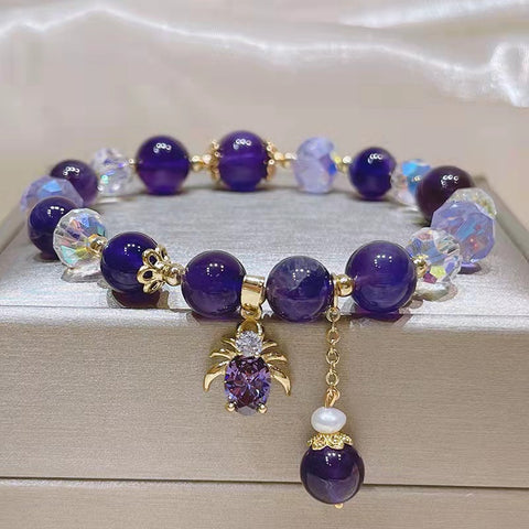 New Fashion Elegant Amethyst Bracelet with Heart/Ball/Longevity/Animal Charm