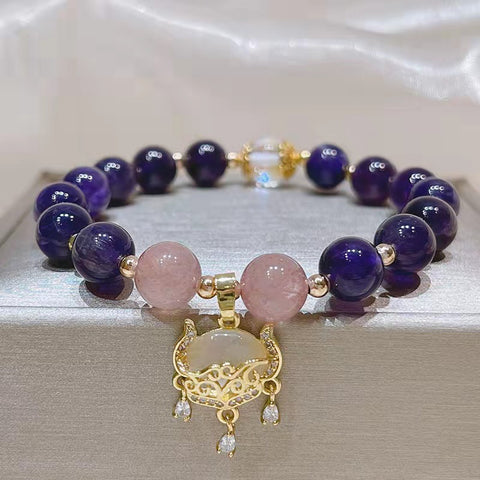 New Fashion Elegant Amethyst Bracelet with Heart/Ball/Longevity/Animal Charm