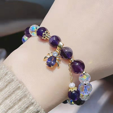 New Fashion Elegant Amethyst Bracelet with Heart/Ball/Longevity/Animal Charm