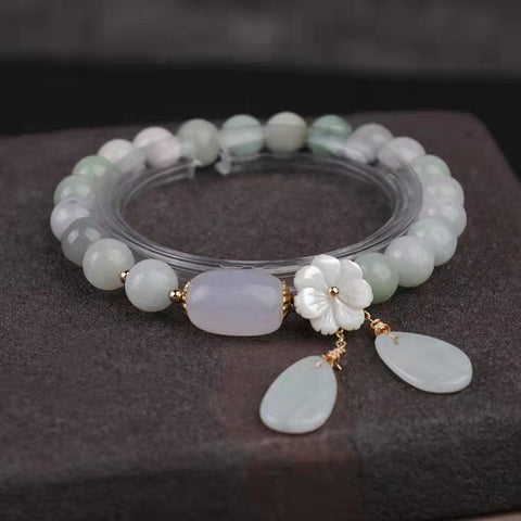 New Style Fashion Gorgeous Jade Flower Bracelet