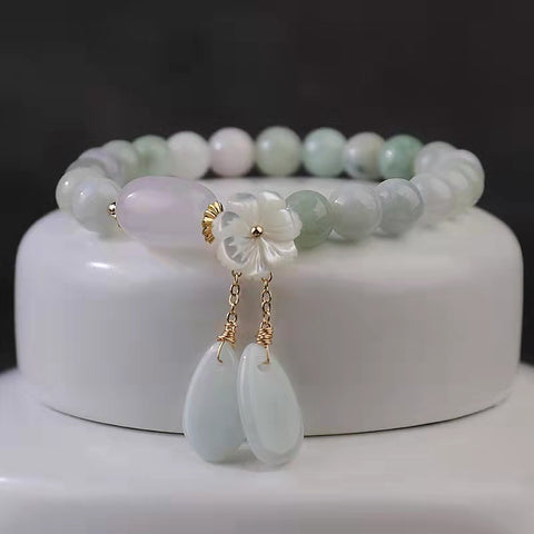 New Style Fashion Gorgeous Jade Flower Bracelet