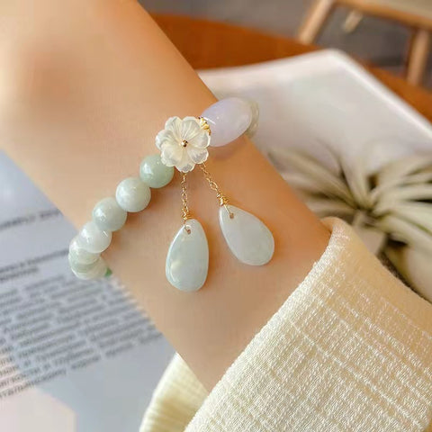 New Style Fashion Gorgeous Jade Flower Bracelet