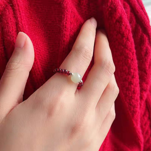 Elegant Ring( Strawberry/Jade/ Pearl/Tourmaline/Garnet)